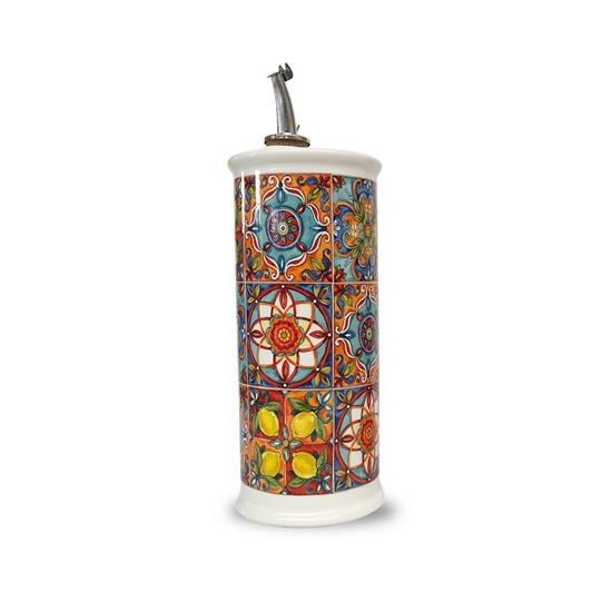 Picture of Ceramic Olive Oil Cruet - Mosaic (500ml)